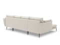 Sofa z dwoma narożnikami Elio strukturalna tkanina jasny beż