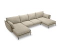 Sofa z dwoma narożnikami Elio strukturalna tkanina ciemny beż