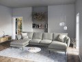 Sofa z dwoma narożnikami Elio strukturalna tkanina jasny szary