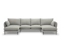 Sofa z dwoma narożnikami Elio strukturalna tkanina jasny szary