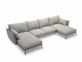 Sofa z dwoma narożnikami Elio strukturalna tkanina jasny szary
