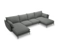 Sofa z dwoma narożnikami Elio strukturalna tkanina ciemny szary