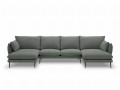 Sofa z dwoma narożnikami Elio strukturalna tkanina ciemny szary