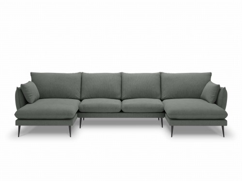 Sofa z dwoma narożnikami Elio strukturalna tkanina ciemny szary
