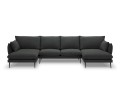 Sofa z dwoma narożnikami Elio strukturalna tkanina grafitowy