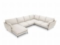 Sofa panoramiczna Elio strukturalna tkanina jasny beż