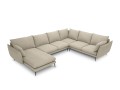 Sofa panoramiczna Elio strukturalna tkanina ciemny beż