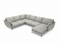 Sofa panoramiczna Elio strukturalna tkanina jasny szary
