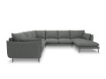 Sofa panoramiczna Elio strukturalna tkanina ciemny szary