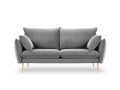 Sofa 2-osobowa Elio szary aksamit złote nóżki