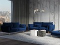 Sofa 3-osobowa Elio atramentowy aksamit złote nóżki