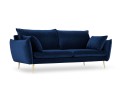 Sofa 3-osobowa Elio atramentowy aksamit złote nóżki