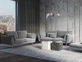 Sofa 3-osobowa Elio szary aksamit złote nóżki