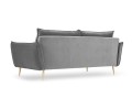 Sofa 3-osobowa Elio szary aksamit złote nóżki