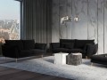 Sofa 3-osobowa Elio czarny aksamit nóżki glamour