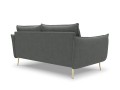 Sofa 3-osobowa Elio strukturalna tkanina ciemny szary nóżki złote