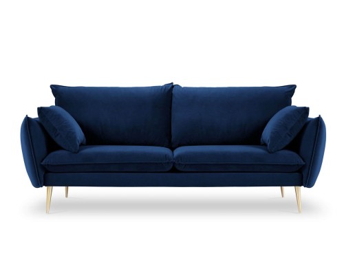 Sofa 4-osobowa Elio atramentowy aksamit złote nóżki