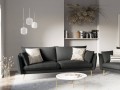 Sofa 4-osobowa Elio strukturalna tkanina grafitowy nóżki złote
