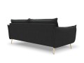 Sofa 4-osobowa Elio strukturalna tkanina grafitowy nóżki złote