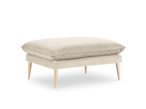 Elegancka pufa beżowy aksamit złote nóżki Elio