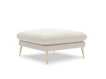 Elegancka pufa Elio strukturalna tkanina jasny beż nóżki złote