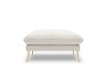 Elegancka pufa Elio strukturalna tkanina jasny beż nóżki złote