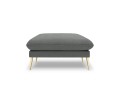 Elegancka pufa Elio strukturalna tkanina ciemny szary nóżki złote