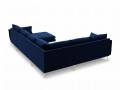 Sofa panoramiczna atramentowy aksamit złote nóżki Elio