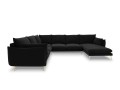 Sofa panoramiczna czarny aksamit nóżki złote