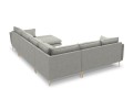 Sofa panoramiczna Elio strukturalna tkanina jasny szary nóżki złote