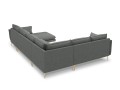 Sofa panoramiczna Elio strukturalna tkanina ciemny szary nóżki złote