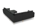 Sofa panoramiczna Elio strukturalna tkanina grafitowy nóżki złote