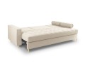 Rozkładana sofa 3 osobowa Santo strukturalna jasny beż nóżki złote