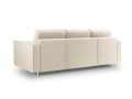 Rozkładana sofa 3 osobowa Santo strukturalna jasny beż nóżki złote