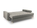 Rozkładana sofa 3 osobowa Santo strukturalna jasny szary nóżki złote