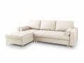 Narożna sofa z funkcją spania Santo strukturalna jasny beż nóżki złote