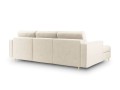 Narożna sofa z funkcją spania Santo strukturalna jasny beż nóżki złote