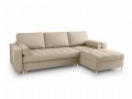 Narożna sofa z funkcją spania Santo strukturalna ciemny beż nóżki złote