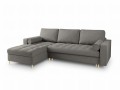 Narożna sofa z funkcją spania Santo strukturalna ciemny szary nóżki złote