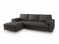 Narożna sofa z funkcją spania Santo strukturalna grafitowa nóżki złote