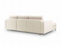 Narożna sofa z funkcją spania Santo strukturalna jasny beż nóżki czarne