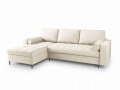 Narożna sofa z funkcją spania Santo strukturalna jasny beż nóżki czarne