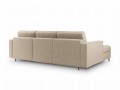 Narożna sofa z funkcją spania Santo strukturalna ciemny beż nóżki czarne