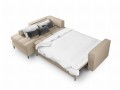 Narożna sofa z funkcją spania Santo strukturalna ciemny beż nóżki czarne