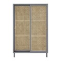 Szara szafa z drzwiami z plecionki wiedeńskiej HKliving
