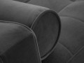 Narożna sofa z funkcją spania Santo aksamit ciemna szara nóżki złote