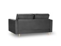 Sofa dwuosobowa Santo aksamit ciemno szara na złotych nóżkach