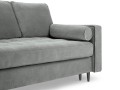 Rozkładana sofa 3 osobowa Santo aksamit jasno szara nóżki czarne