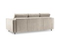 Rozkładana sofa 3 osobowa pikowana Santo aksamit beżowa nóżki czarne