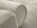 Rozkładana sofa 3 osobowa pikowana Santo aksamit beżowa nóżki czarne